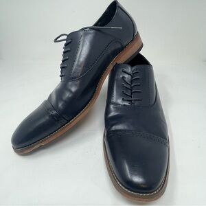 KENNETH COLE REACTION Men’s Black Vegan Leather CASHIAN Lace Up Loafers Shoes 12